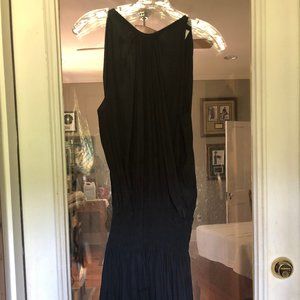 Ramy Brook New York Scrunchy Black Satin Dress